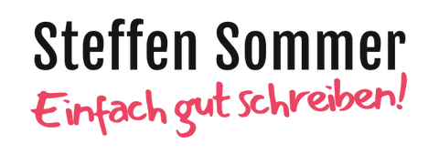 Steffen Sommers Logo mit Slogan \"Einfach gut schreiben\" in Schwarz